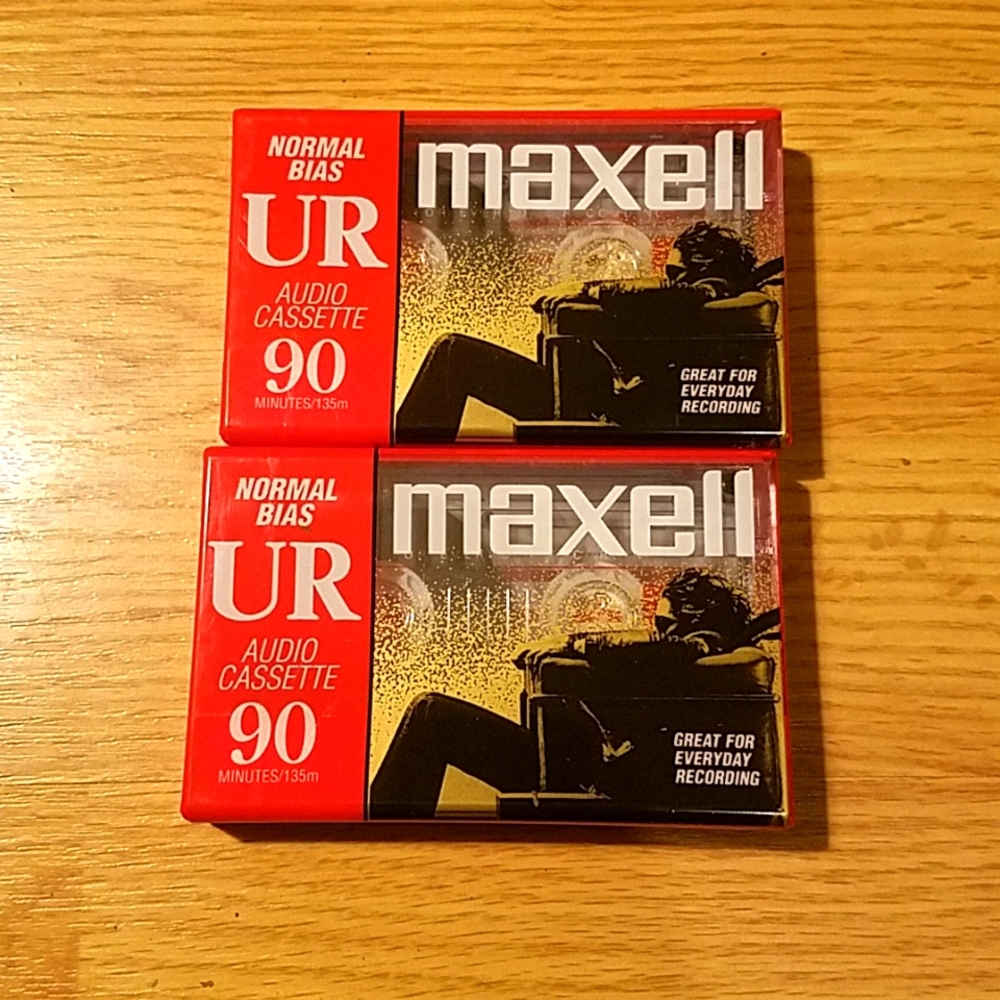 Two Maxwell 90 minute audio cassette tapes